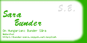 sara bunder business card